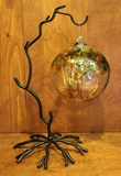 Tree Blown Glass Ball & Ornament Stand