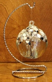 Silver Colored Blown Glass Ball & Ornament Stand
