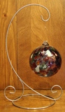 Silver Colored WireBlown Glass Ball & Ornament Stand