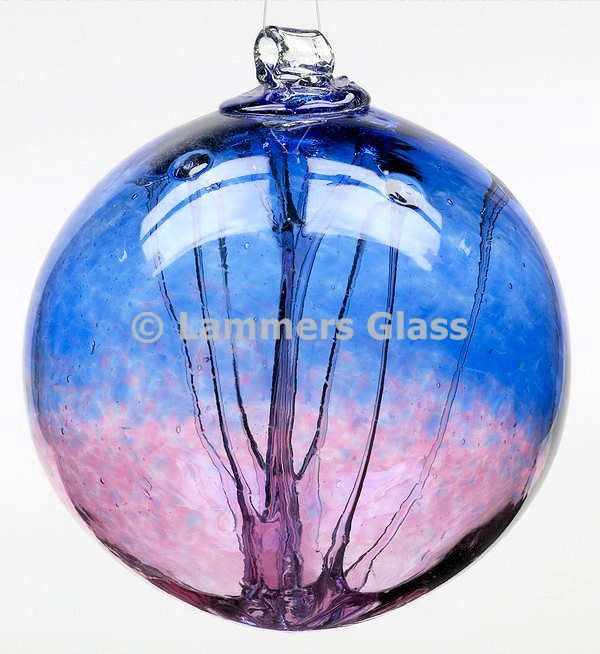 Cobalt / Pink Blown Glass Witch Ball