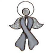 Stained Glass Cancer Angel - Grey