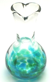 Blown Glass I Love You Vase- Ocean