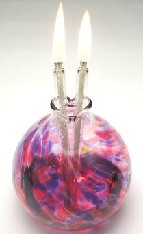 Blown Glass True Love Oil Lamp - Plum Duff