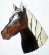 Handmade Stained Glass Horsehead Ornament Panel