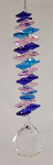 Pink, Cobalt, Aqua Hanging Crystal Prism Shakra w/ 30 mm