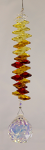 Yellow, Red, Orange Hanging Crystal Prism Shakra w/ 30 mm