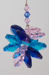 Cobalt, Pink, Aqua Hanging Crystal Prism Cluster Chakra