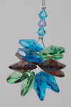 Aqua, Green, Purple Hanging Crystal Prism Cluster Chakra