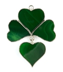 Stained Glass Shamrock Suncatcher Shamrock w/ Dangle Stained Glass Nightligh Suncatcher