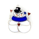 Snow Couple with Hearts Stained Glass Nightlight or Suncatcher