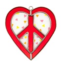 Peace Heart Stained Glass Nightlight Suncatcher