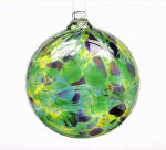 Spring Calico Blown Glass Friendship Ball