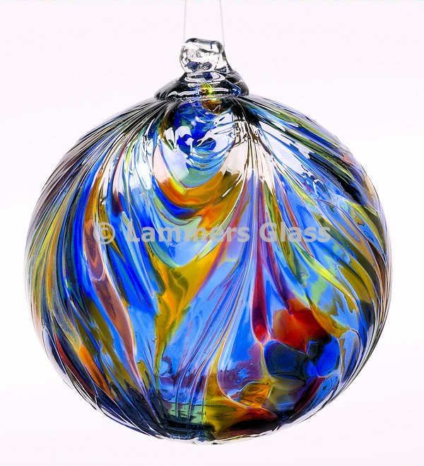 Sunny Sky Blown Glass Feather Ball