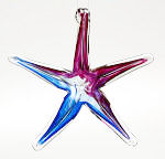 Purple/Blue Blown Glass Starfish