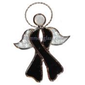 Stained Glass Cancer Angel - Black