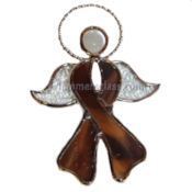 Stained Glass Cancer Angel - Brown