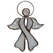 Stained Glass Cancer Angel - White
