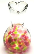 Blown Glass I Love You Mom Vase -Sweet Tart