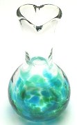 Blown Glass I Love You Mom Vase - Ocean