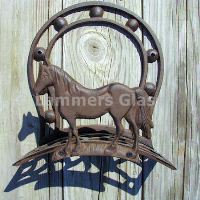 Cast iron horse hose rack