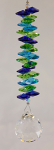 Lime, Blue, Aqua Hanging Crystal Prism Shakral w/ 30 mm