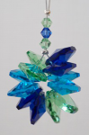 Aqua, Green, Blue Hanging Crystal Prism Cluster Chakra